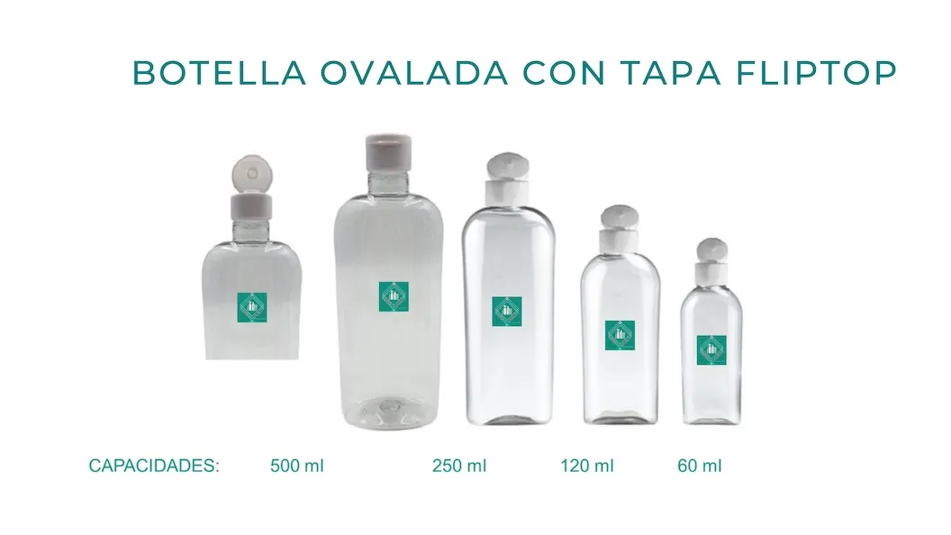  BOTELLA OVALADA CON TAPA FLIPTOP